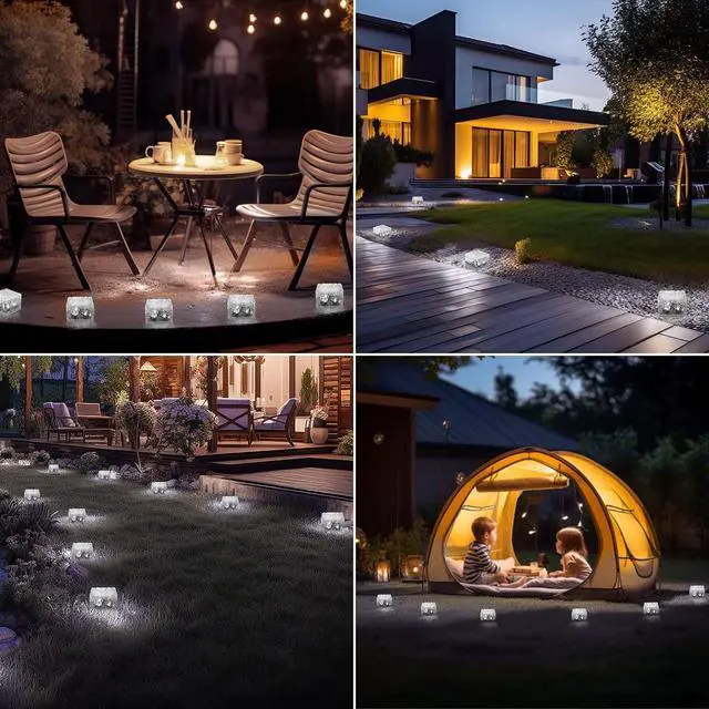 Alt view image 5 of 7 - Solar Brick Lights-Outdoor Solar Lights for Yard-Solar Brick Landscape Path Light 6 Pack LED Light Brick Garden Decor for Pathway Patio Walkway Backyard Decoration, DS-XBZ-1-1-1