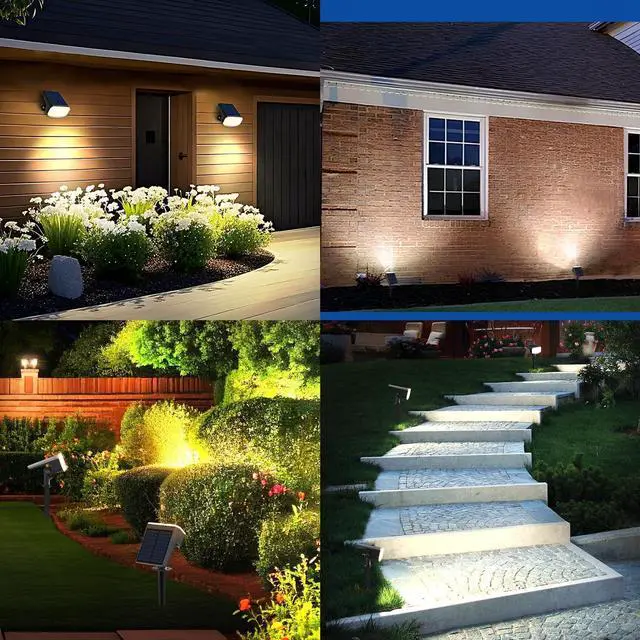 Alt view image 7 of 7 - Solar Lights Outdoor Waterproof IP65, Super Bright LED, 2CCT 4 Lighting Modes 3000K/6500K Selectable, Solar Powered Yard Garden Solar Spot Lights for Outside Landscape Auto On/Off -2 Pack