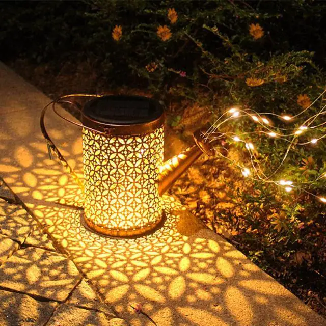 Alt view image 6 of 7 - Solar Watering Can Lights - Outdoor Garden Decor with Metal Hanging Solar Landscape Lights