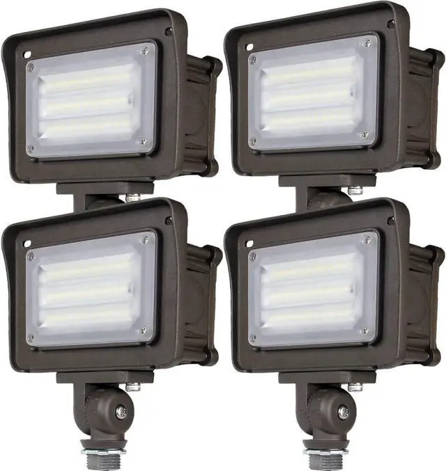 Main image of DAKASON 30W LED Flood Light Outdoor, Dusk-to-Dawn Photocell 180° Adjustable Knuckle, 3600LM 5000K Replaces 100W HPS/MH, IP65 Waterproof Outdoor Security Lighting Fixture, ETL Listed, 4 Pack