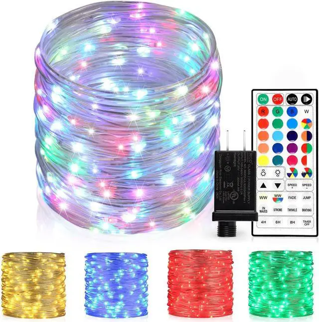 Main image of Outdoor String Lights - 80 Ft Rope Lights with 240 Color Changing LEDs, Waterproof & Plug-in for Wedding, Patio, Garden & Christmas Decor