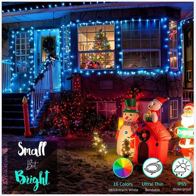 Alt view image 2 of 6 - Outdoor String Lights - 80 Ft Rope Lights with 240 Color Changing LEDs, Waterproof & Plug-in for Wedding, Patio, Garden & Christmas Decor