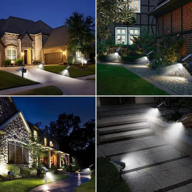 Alt view image 6 of 7 - btfarm 4 Pack Solar Spot Lights Outdoor - 52 LED Solar Motion Lights Outside Waterproof IP65, 3 Modes Solar Powered Motion Sensor Spotlights for Yard Garden Driveway Pathway Landscape, Cool White