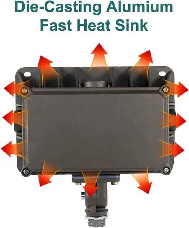 Alt view image 5 of 7 - LED Flood Light Outdoor 50W, 6500LM (200W HPS/MH Equiv.) 5000K Daylight, Waterproof Knuckle Mount LED Outdoor Flood Lights for Garden Porch Yard, 100-277V ETL Listed