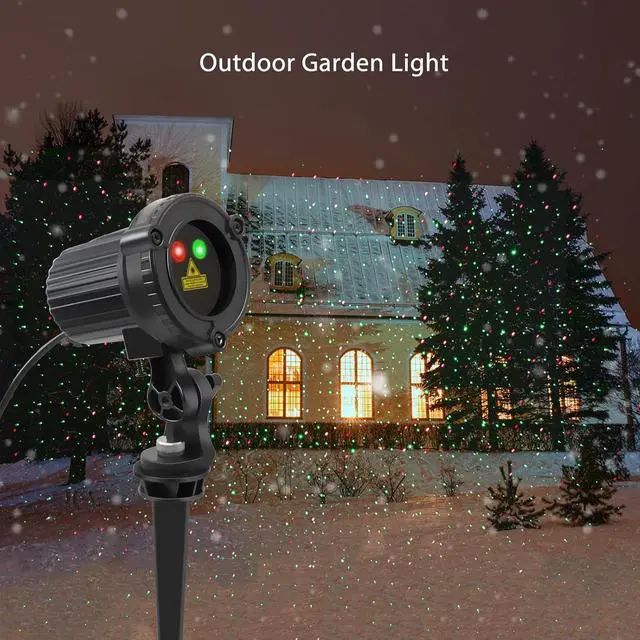 Alt view image 6 of 7 - Laser Christmas Projector Lights Outdoor, Outdoor Garden Laser Light, Landscape Lights with Red and Green Stars, IP65 Waterproof,Cold Resistant. Suitable for Holiday, Party, Garden Decorati