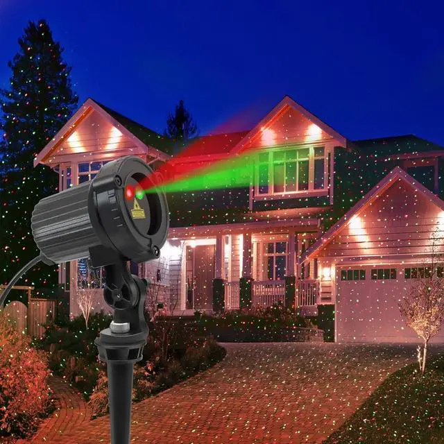 Alt view image 7 of 7 - Laser Christmas Projector Lights Outdoor, Outdoor Garden Laser Light, Landscape Lights with Red and Green Stars, IP65 Waterproof,Cold Resistant. Suitable for Holiday, Party, Garden Decorati