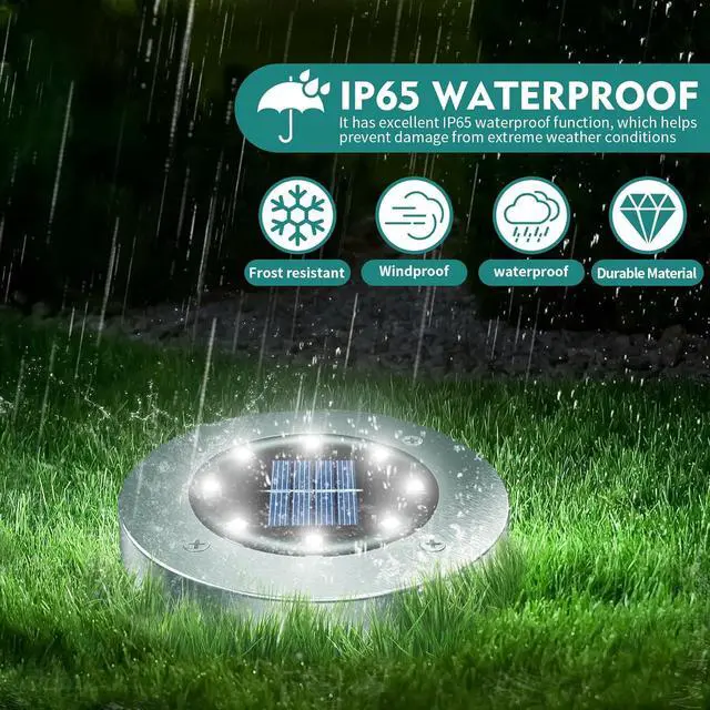 Alt view image 2 of 7 - Solar Outdoor Lights - 12 Pack, Waterproof Solar Garden Lights for Landscape, Patio, Pathway, Lawn, Yard, Deck, Driveway, Walkway