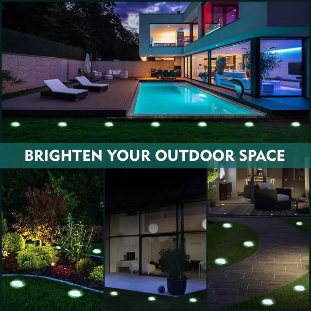 Alt view image 7 of 7 - Solar Outdoor Lights - 12 Pack, Waterproof Solar Garden Lights for Landscape, Patio, Pathway, Lawn, Yard, Deck, Driveway, Walkway