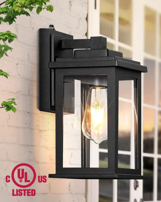 Alt view image 3 of 7 - VIANIS Dusk to Dawn Outdoor Lights for House, Black Outdoor Light Fixture, Waterproof Exterior Lighting Fixtures Wall Mount, Outdoor Wall Lights for House, Garage, Garden, Porch,Hardwired, Non-Solar