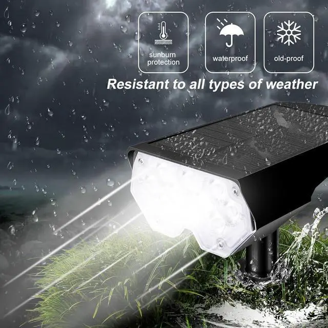 Alt view image 5 of 7 - All-New Solar Spot Lights Outdoor Waterproof20 LEDs Solar Flag Light with 2 Modes,Landscape Spotlights for Pathway, Patio, Garden, Trees,Flag,Pool (2 Pack,White Light)