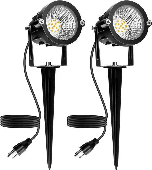 Main image of Outdoor Spotlight Warm White 2700K, 10W LED Spot Lights Outdoor for Yard Garden Tree, 120V Plug in Landscape Lighting with IP65 Waterproof for Halloween Christmas Decor, 2 Pack
