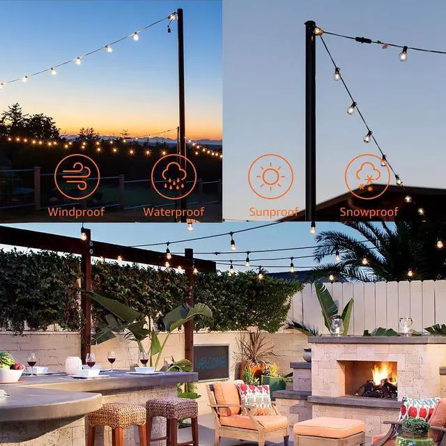 Alt view image 7 of 7 - String Light Hanging Kit with 400FT Vinyl Coated 304 Stainless Steel Wire Rope, Globe String Light Suspension Kit, Outdoor Light Guide Wire Kit Included Turnbuckles, Enough Accessories, Use Manual