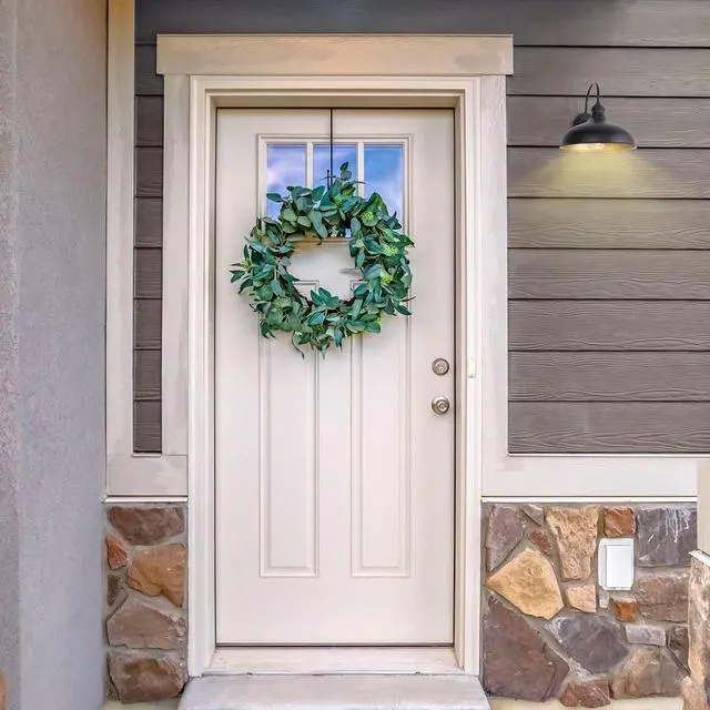 Alt view image 4 of 6 - 12in Farmhouse Barn Light Outdoor, 2 Pack Garage Exterior Matte Black Gooseneck Sconce with Brass Interior, Large Outside Porch Door Wall Mount Lights for Patio, Entryway, Balcony
