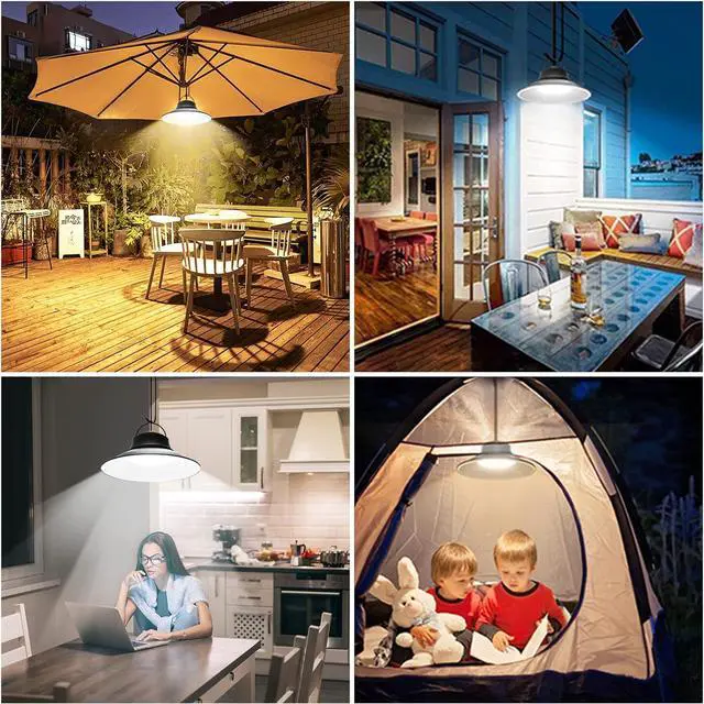 Alt view image 6 of 7 - NIORSUN Solar Pendant Light, Upgraded Motion Sensor Light Outdoor Solar Lights Indoor Dimmable with Remote 3000K/4500K/6000K, 2x16.4ft Cable IP65 Waterproof for Shed, Barn, Gazebo, Patio(2 Pack)