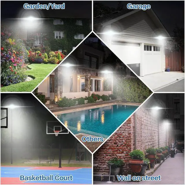 Alt view image 7 of 7 - 2 Pack Outdoor Flood Light, 10000LM Super Bright LED Work Light with 5.9FT Plug, IP65 Waterproof 6000K Daylight White LED Flood Light with 180°Adjustable Bracket for Garage, Yard