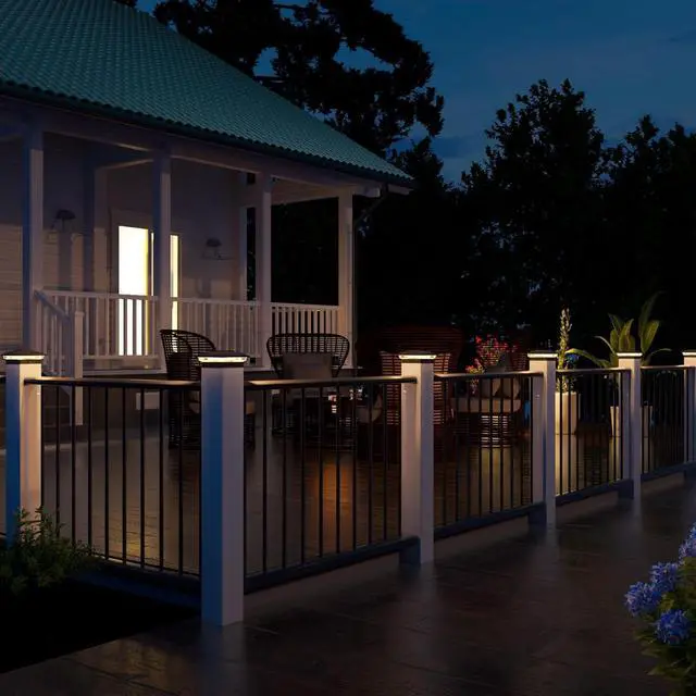 Alt view image 7 of 7 - VOLISUN Solar Post Cap Light Outdoor Waterproof 4pack,Solar Fence - Post Lights for 4x4 5x5 6x6 Wooden/Vinyl Post,Black Deck Post Cap Light Solar Powered with Warm White for Garden/Patio/Porch