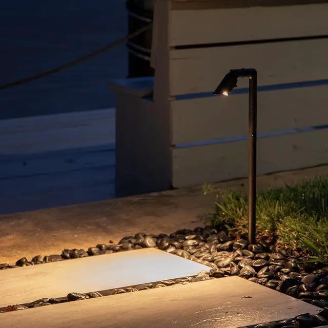 Alt view image 4 of 4 - VOLT Innovator 12V Adjustable Cast Brass Path Light (Black) for Low Voltage Landscape Lighting on Outdoor Pathway, Walkway, Garden, Driveway or Patio