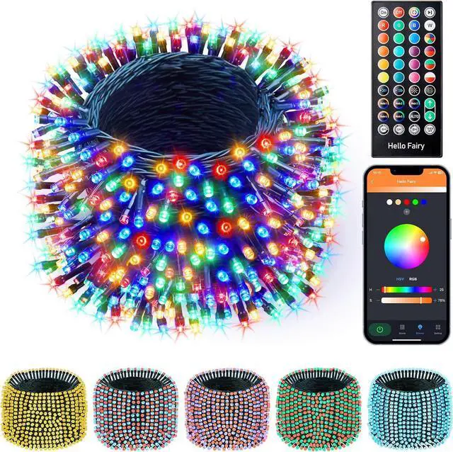 Main image of Minetom-Color-Changing-Christmas-Lights-Outdoor, 66Ft 200 LED Smart RGB String Lights App Controlled, Dimmable Timer Twinkle Christmas Tree Lights, Xmas Tree Light Plug in for Xmas Tree Party Decor