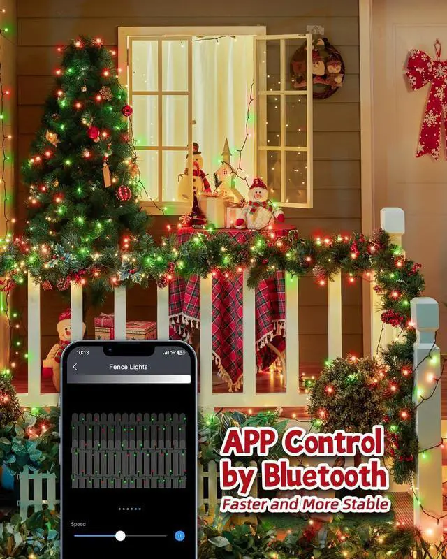 Alt view image 5 of 7 - Minetom-Color-Changing-Christmas-Lights-Outdoor, 66Ft 200 LED Smart RGB String Lights App Controlled, Dimmable Timer Twinkle Christmas Tree Lights, Xmas Tree Light Plug in for Xmas Tree Party Decor