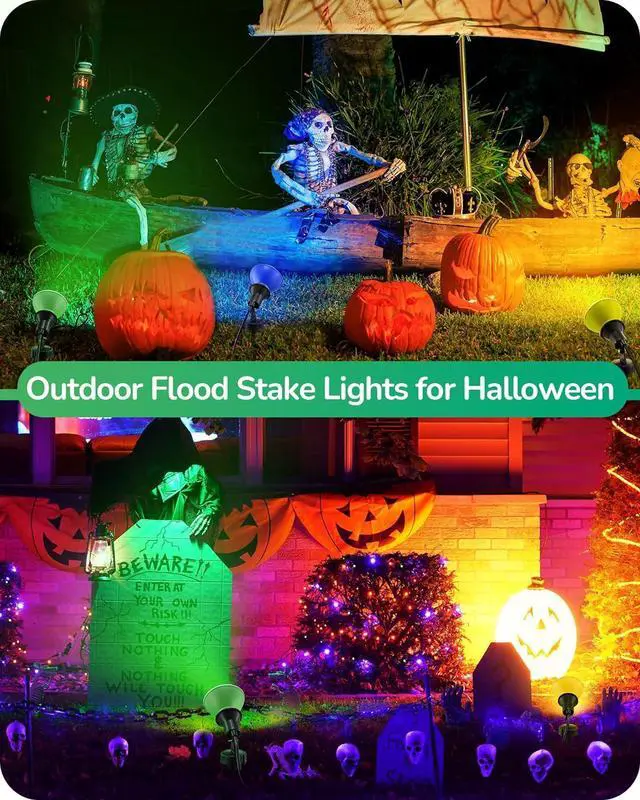 Alt view image 6 of 7 - EDISHINE 120V Spotlights Outdoor Halloween, Plug in LED Flood Lights, Waterproof Landscape Lights Socket, 6FT Cord, E26 Base, Max150W PAR38 Bulb (Not Included), 180° Adjustable Head, UL Listed, 2Pack