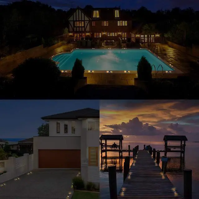 Alt view image 7 of 7 - JACKYLED Solar Dock Lights 12 Pack Outdoor Solar Lights, IP68 Waterproof LED Deck Lighting Aluminium Warning Road Markers with Switch for Driveway Pathway Lake Boat Sidewalk, Warm White