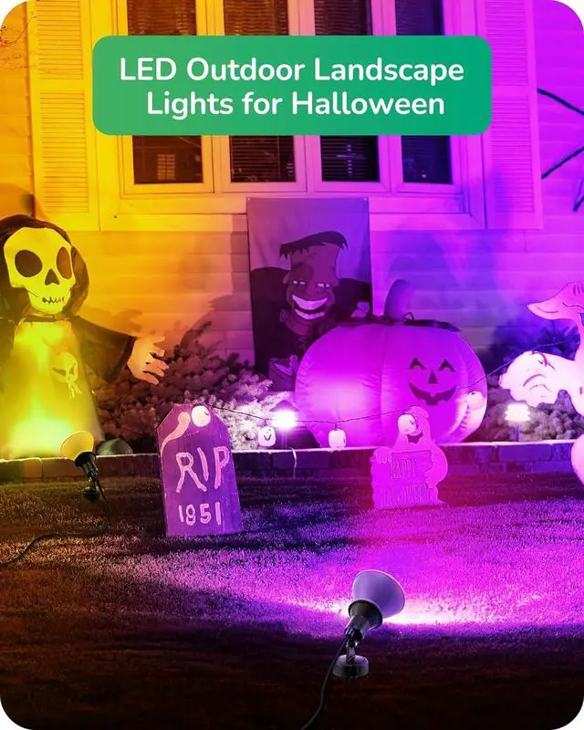 Alt view image 7 of 7 - EDISHINE 120V Spotlights Outdoor Halloween, Plug in LED Flood Lights, Waterproof Landscape Lights Socket, 6FT Cord, E26 Base, Max150W PAR38 Bulb (Not Included), 180° Adjustable Head, UL Listed, 2Pack