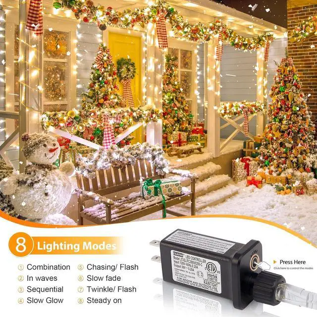 Alt view image 3 of 7 - 165FT 500LED String Lights LED Starry Fairy Light, Twinkle String Lights Decorative Lights with 8 Modes 30V Plug in for Wedding,Patio,Gate,Party Indoor Outdoor Decoration (Warm White)