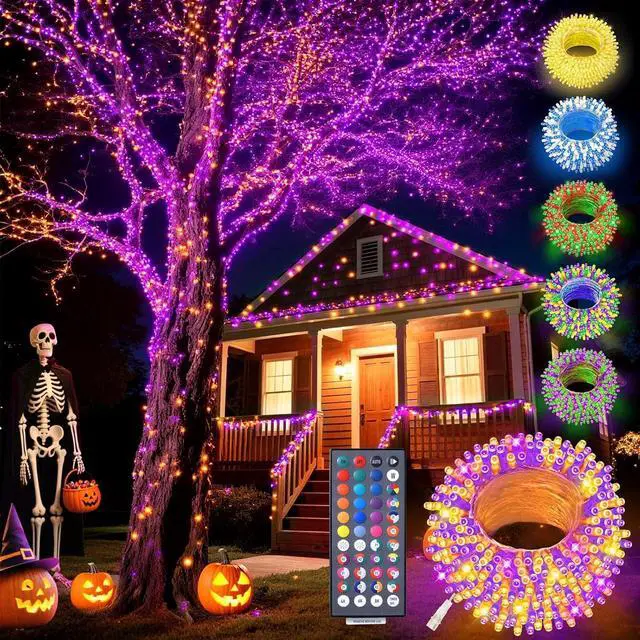 Main image of LitHome Color Changing Christmas Lights, 34 Colors 66Ft 200 LED Christmas String Lights with Remote Timer, Connectable Plug in Halloween String Light Outdoor for Xmas Tree Indoor Party Fall Decoration