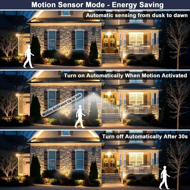 Alt view image 3 of 7 - Solar Lights Outdoor Motion Sensor Flood Lights 2000LM IP67 Waterproof Security Spot Lights for Yard Garden Patio 2 Pack