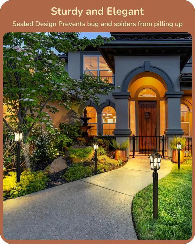 Alt view image 3 of 7 - EDISHINE Dusk to Dawn Outdoor Post Light with Pier Mount Base, Hardwired Black Roman Waterproof Pole Lantern Fixture, Water Ripple Glass Exterior Lamp Post Light for Driverway, Patio, Pathway