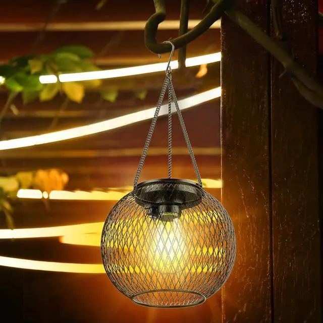 Alt view image 2 of 6 - Solar Lantern Outdoor Waterproof, KagoLing Upgraded Hanging Solar Lights Outdoor Garden Decorations Decorative Lighting Solar Powered Waterproof Tree Lantern for Garden Yard Patio Pathway, 4 Pack