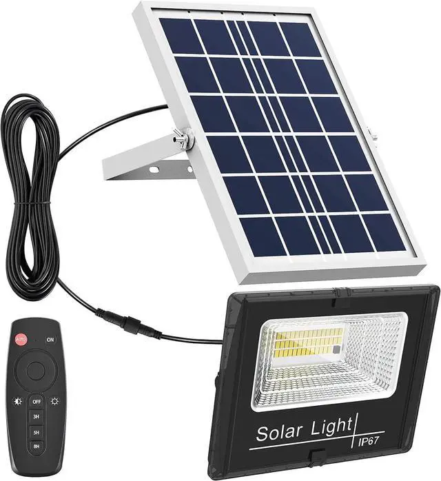 Main image of Solar Flood Light Outdoor Remote 6000K Bright White Floodlights Ip65 Waterproof Solar Power Security Light Auto On/Off Dusk to Dawnl for Yard, Gazebo, Shed, Barn.