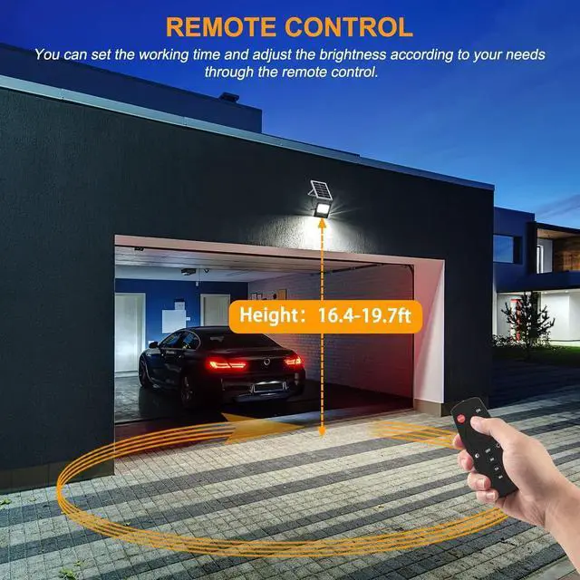 Alt view image 4 of 7 - Solar Flood Light Outdoor Remote 6000K Bright White Floodlights Ip65 Waterproof Solar Power Security Light Auto On/Off Dusk to Dawnl for Yard, Gazebo, Shed, Barn.