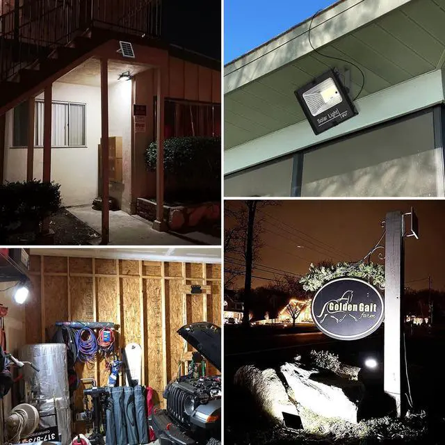 Alt view image 6 of 7 - Solar Flood Light Outdoor Remote 6000K Bright White Floodlights Ip65 Waterproof Solar Power Security Light Auto On/Off Dusk to Dawnl for Yard, Gazebo, Shed, Barn.