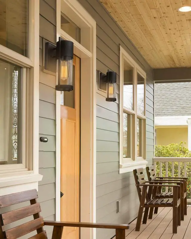 Alt view image 4 of 7 - Outdoor Wall Lights, 2 Pack Black Exterior Lighting Fixtures Outdoor Waterproof Wall Mount Lantern with Glass, Modern Outside Wall Sconce for House Porch Garage Doorway, 2254/1W-2PK