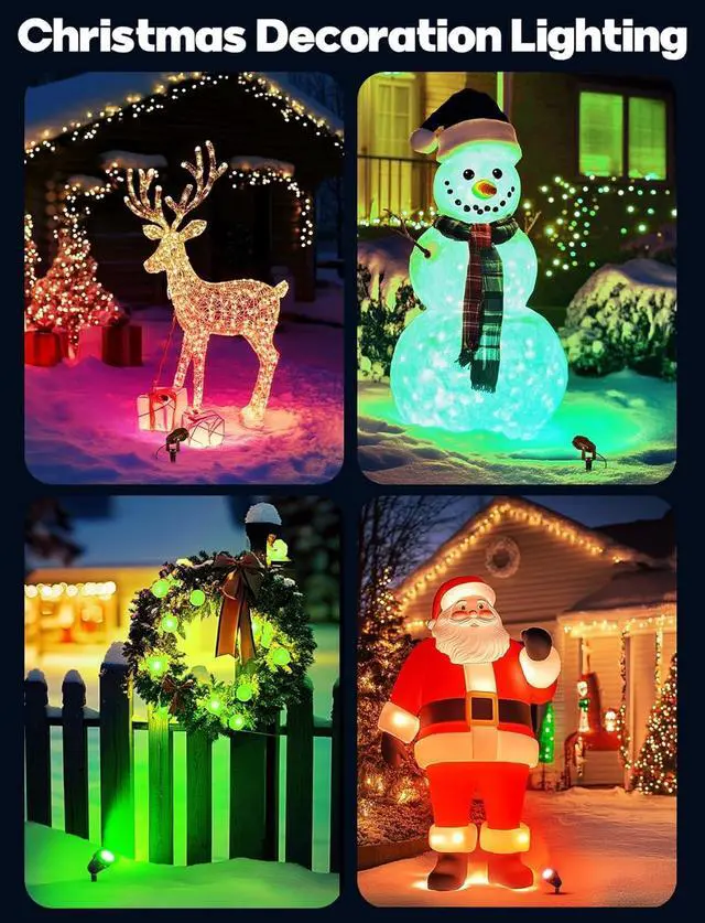 Alt view image 2 of 7 - OurLeeme Lawn Flood Light Stake, 2-in-1 Waterproof Outdoor Remote controlle Landscape Lighting Spotlight Wall Light for Yard Garden Driveway Pathway Pool(2 Pack)