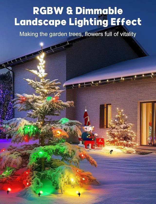 Alt view image 5 of 7 - OurLeeme Lawn Flood Light Stake, 2-in-1 Waterproof Outdoor Remote controlle Landscape Lighting Spotlight Wall Light for Yard Garden Driveway Pathway Pool(2 Pack)