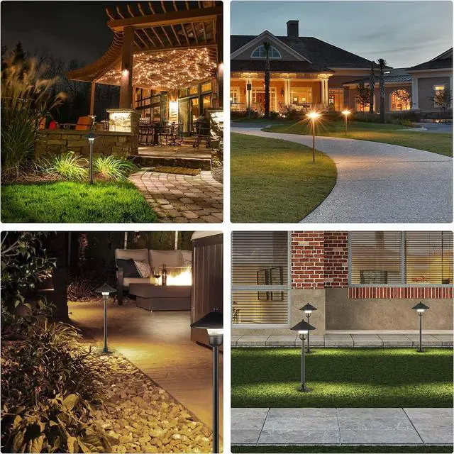 Alt view image 6 of 7 - EDISHINE Low Voltage Pathway Lights, 3W 150 LM 3000K 16.5 Tall LED Landscape Lights, 12V AC/DC 50,000Hrs Waterproof Aluminum Housing Outdoor Landscape Lighting for Path, Yard, Garden