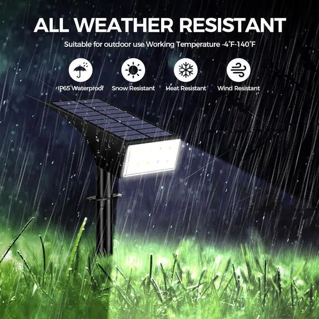 Alt view image 4 of 7 - Solar Spot Lights Outdoor Waterproof,[12 Pack/4 Modes] Landscape Lighting Spotlights, Auto On/Off LED Solar Powered Yard Garden Flood Solar Light for Outside Pathway Wall Tree Pool,Cool White