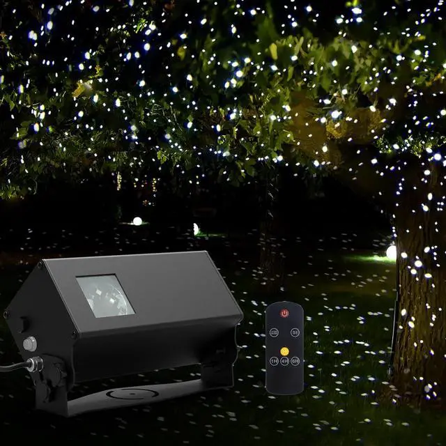 Main image of Outdoor Star Lights Projector, AIRIVO White Laser Fairy Lights Projector, Christmas Snowflake Projector 3 Lighting Modes Garden Light with Remote Control for Home, Patio,Landscape