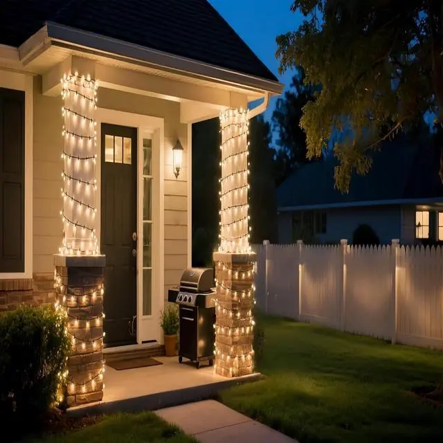Alt view image 2 of 7 - 150 LED Warm White Christmas Lights, UL Certified 22# Green Wire 50 Ft, Commercial Grade Decorative Lighting String, for Indoor and Outdoor Use.