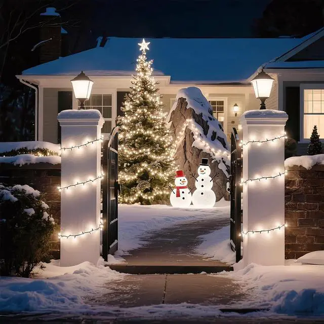 Alt view image 5 of 7 - 150 LED Warm White Christmas Lights, UL Certified 22# Green Wire 50 Ft, Commercial Grade Decorative Lighting String, for Indoor and Outdoor Use.