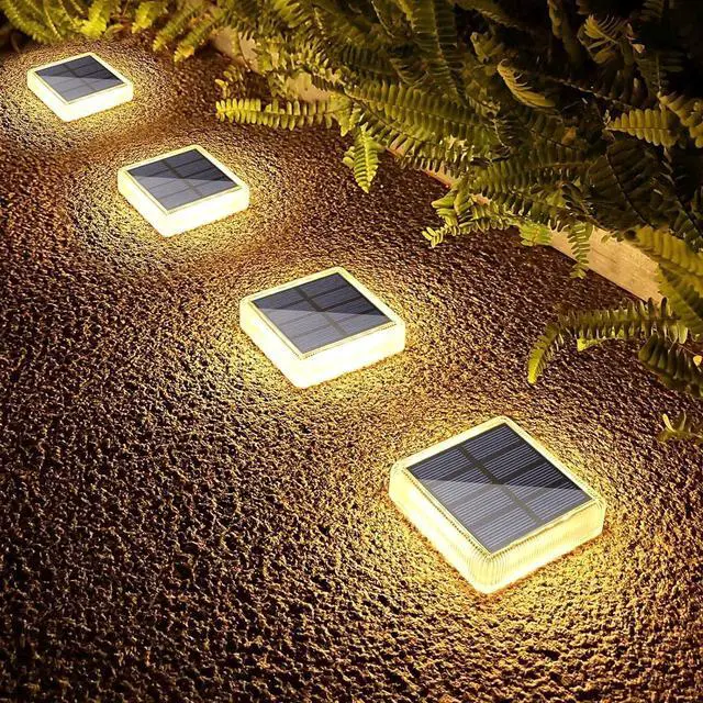 Main image of Lacasa Solar Deck Lights, 4 Pack 30LM LED Dock Lights Warm White 2700K, Outdoor Solar Powered Step Lights Light up All Night IP68 Waterproof Auto ON/Off for Garden Stairs Driveway Pathway Lighting