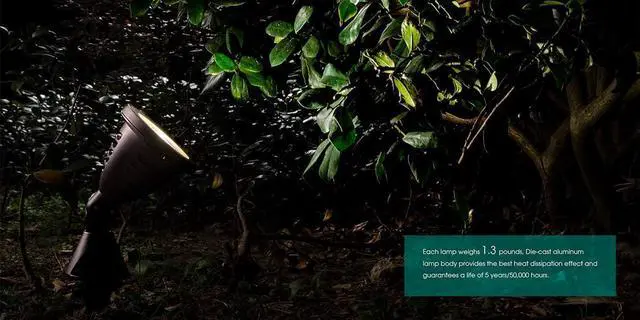 Alt view image 2 of 6 - 1100LM Landscape Lights,12W 120V Day Light LED Waterproof Outdoor Spotlight, Landscape Lighting, Flood Light for Tree Lawn Wall Flag Garden Yard, ETL Listed