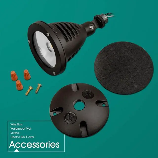 Alt view image 5 of 6 - 1100LM Landscape Lights,12W 120V Day Light LED Waterproof Outdoor Spotlight, Landscape Lighting, Flood Light for Tree Lawn Wall Flag Garden Yard, ETL Listed