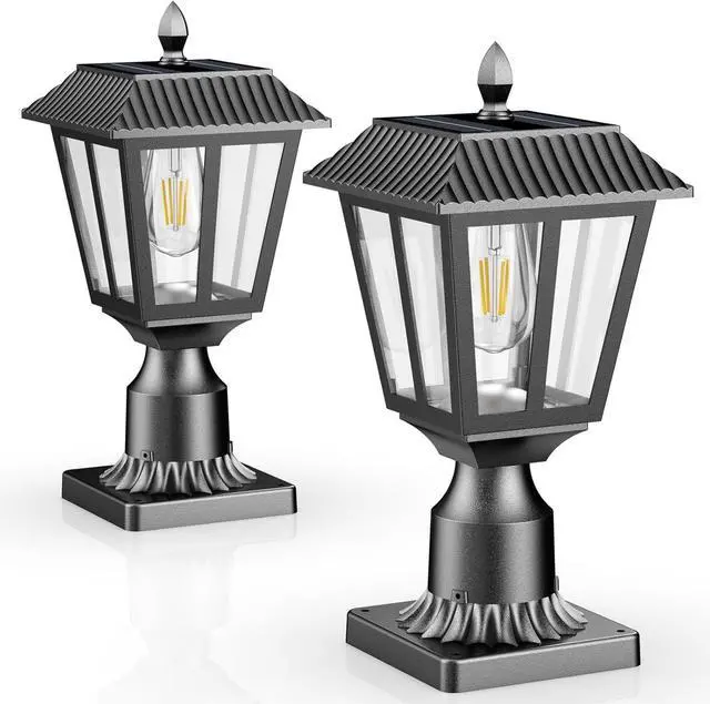 Main image of Solar Lamp Post Light Outdoor - 3000K Warm White, IP45 Waterproof Post Solar Lights for Garden Yard Landscape, Outside Decorative Lamp(2PK)