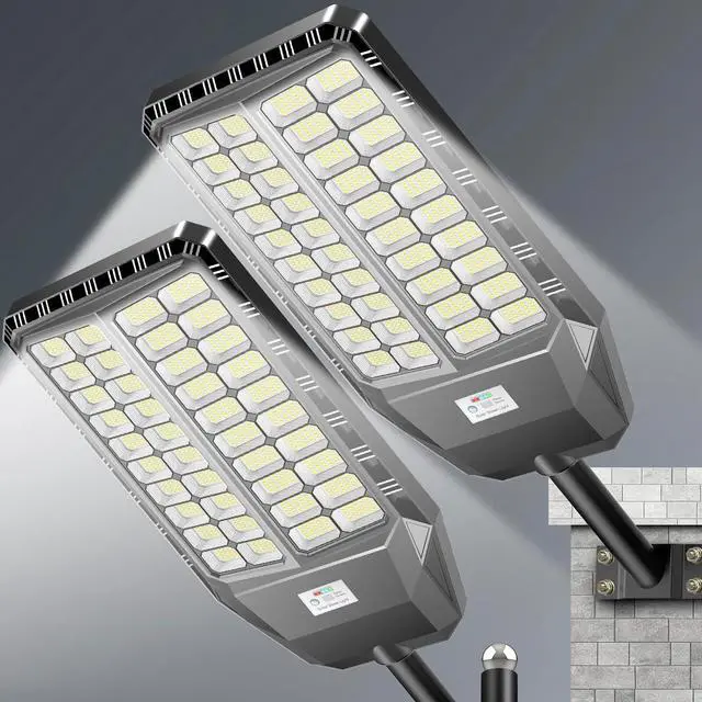 Main image of 9000W Pro Large Solar Street Lights Outdoor with Thickened Shell, Commercial Grade Street Light Dusk to Dawn, Solar Lights Outdoor with Motion Sensor and Remote Control for Yard, Patio, 2 Pack