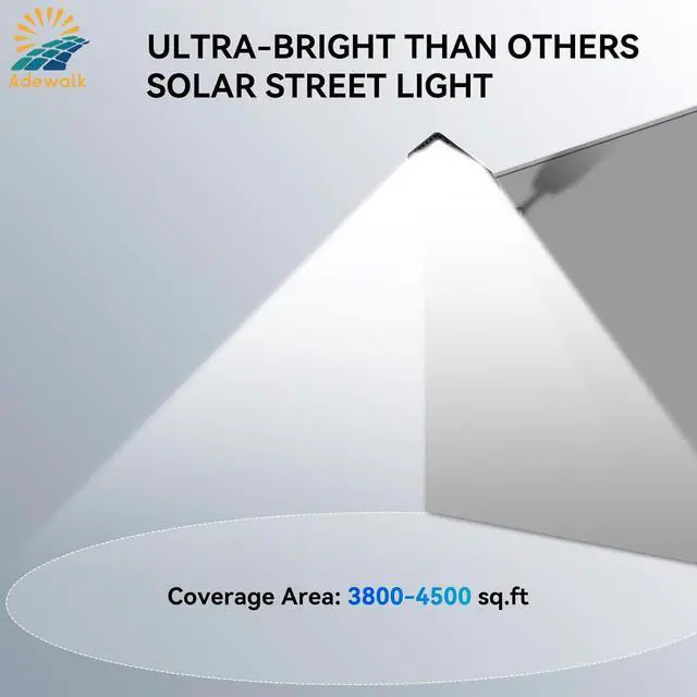 Alt view image 5 of 7 - 9000W Pro Large Solar Street Lights Outdoor with Thickened Shell, Commercial Grade Street Light Dusk to Dawn, Solar Lights Outdoor with Motion Sensor and Remote Control for Yard, Patio, 2 Pack