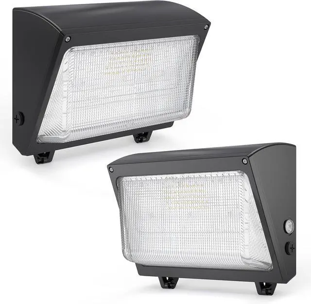 Main image of LED Wall Pack Light: 120W 18000lm LED Security Flood Lighting with Dusk to Dawn Photocell - Glass Lens Outdoor LED Wall Lights 2Pakcs for Yard ETL Listed