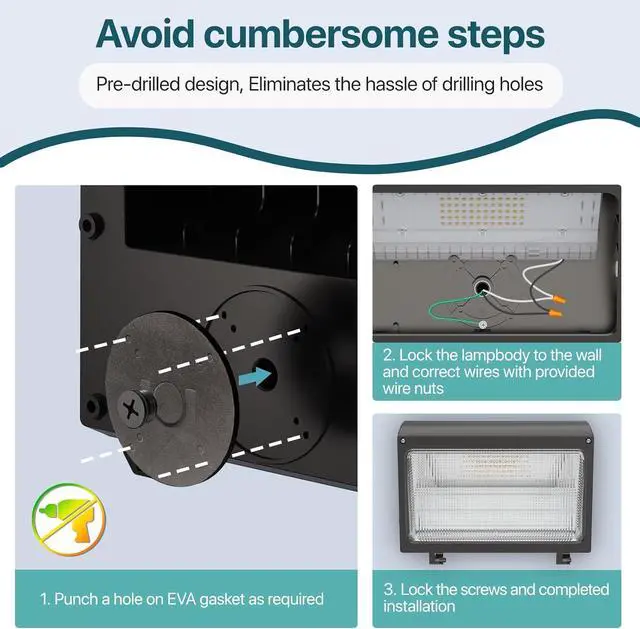 Alt view image 3 of 7 - LED Wall Pack Light: 120W 18000lm LED Security Flood Lighting with Dusk to Dawn Photocell - Glass Lens Outdoor LED Wall Lights 2Pakcs for Yard ETL Listed